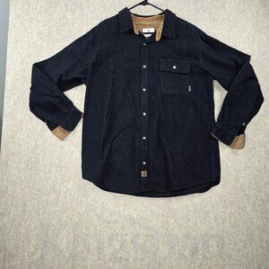 Legendary Whitetails Mens XLT Black Shirt Corduroy Collar & Cuffs 100% Cotton